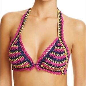 NWOT Becca Crochet Multi Bikini Top
